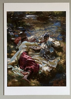 JOHN SINGER SARGENT ''THE CHESS GAME'' Gallery Art Card, Tate Gallery, London.