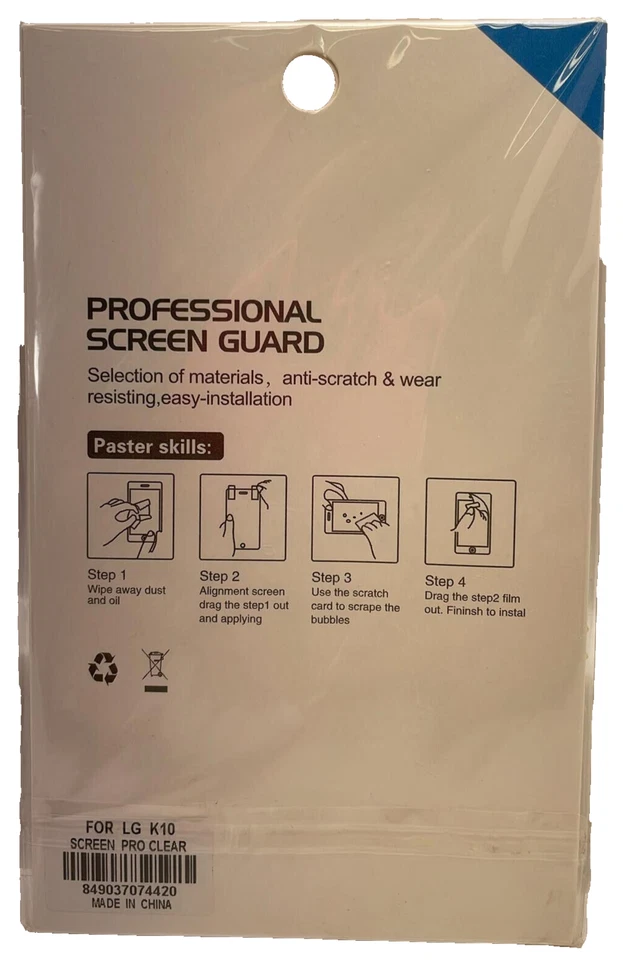 Protector de Pantalla PET 100% para LG K10 - Transparente Foto 2 de 4