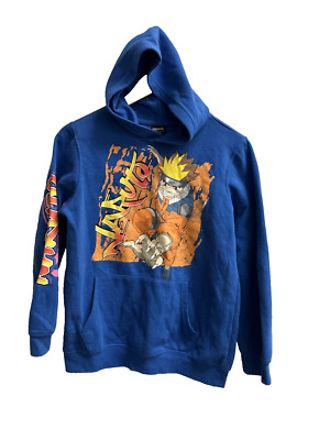 Vintage Naruto Masashi Kishimoto Hoodie Sweatshirt Pullover Anime Large Blue