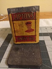 Lipton Finest Tea ~ Paper Label ~ 4 in tall tin container