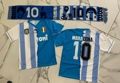 Maglia Maradona Napoli, preparata/indossata stagione 1988/1989 -  Associazione Centro Dino Ferrari