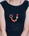 Unique Resin beads ladies short necklace Mustard Orange Browns Art fashion style