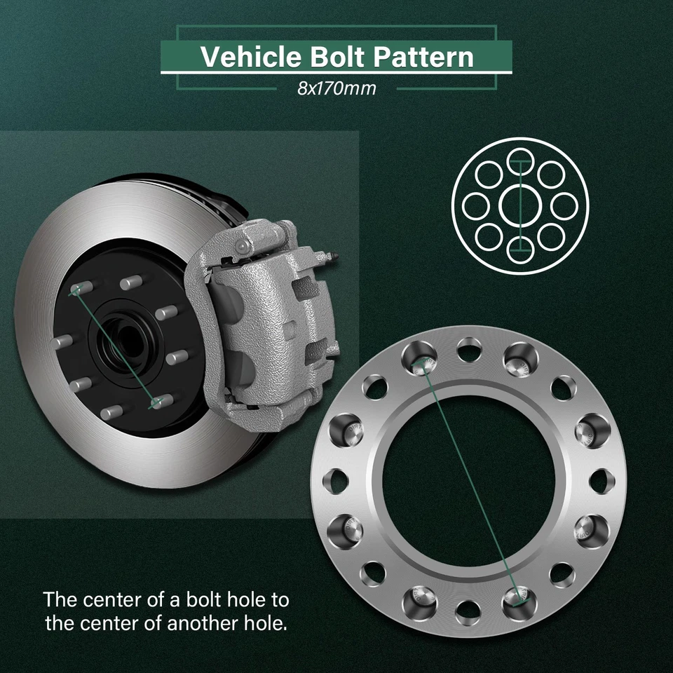 4X Wheel Spacers 8x170 3" 14x1.5 Fits Ford F-250 F-350 Super Duty 2003-2022 2012 - Image 3 of 4