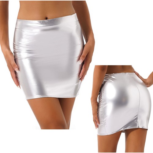 Sexy Women Skirts Patent Leather Wrap Dress Bodycon Mini Pencil Skirts Clubwear - Picture 34 of 214