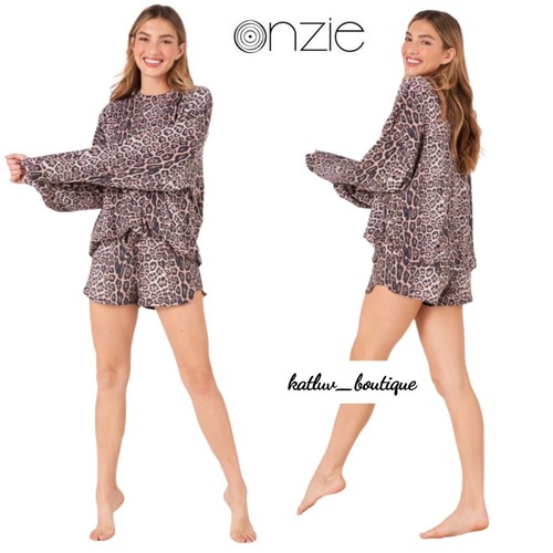 ONZIE Loungewear Boyfriend Sweatshirt & Diving Shorts, Size: S/M
