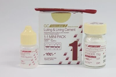 GC Fuji 1 Luting & Lining Glass Ionomer dental Cement Mini pack Exp 2027