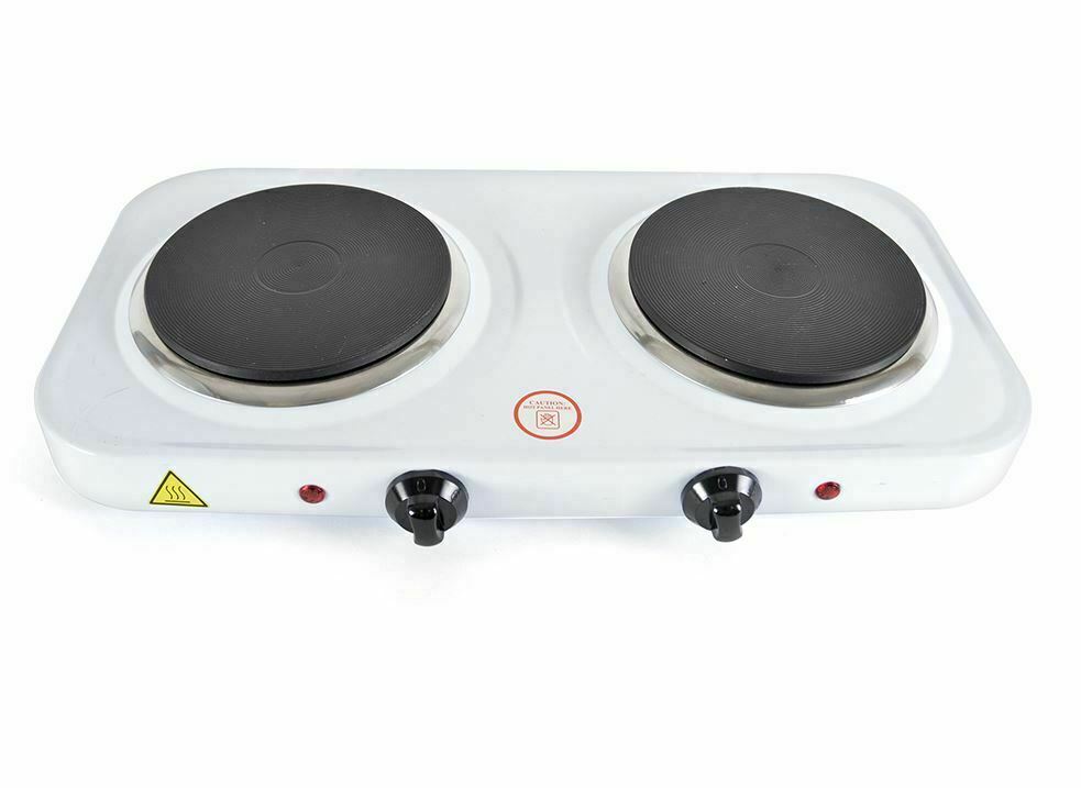 Sabichi Portable 2000W Electric Twin Hob Cooker Hot Plate BBQ Non Slip