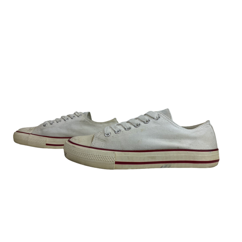 White Cream Canvas Sneakers Shoes 