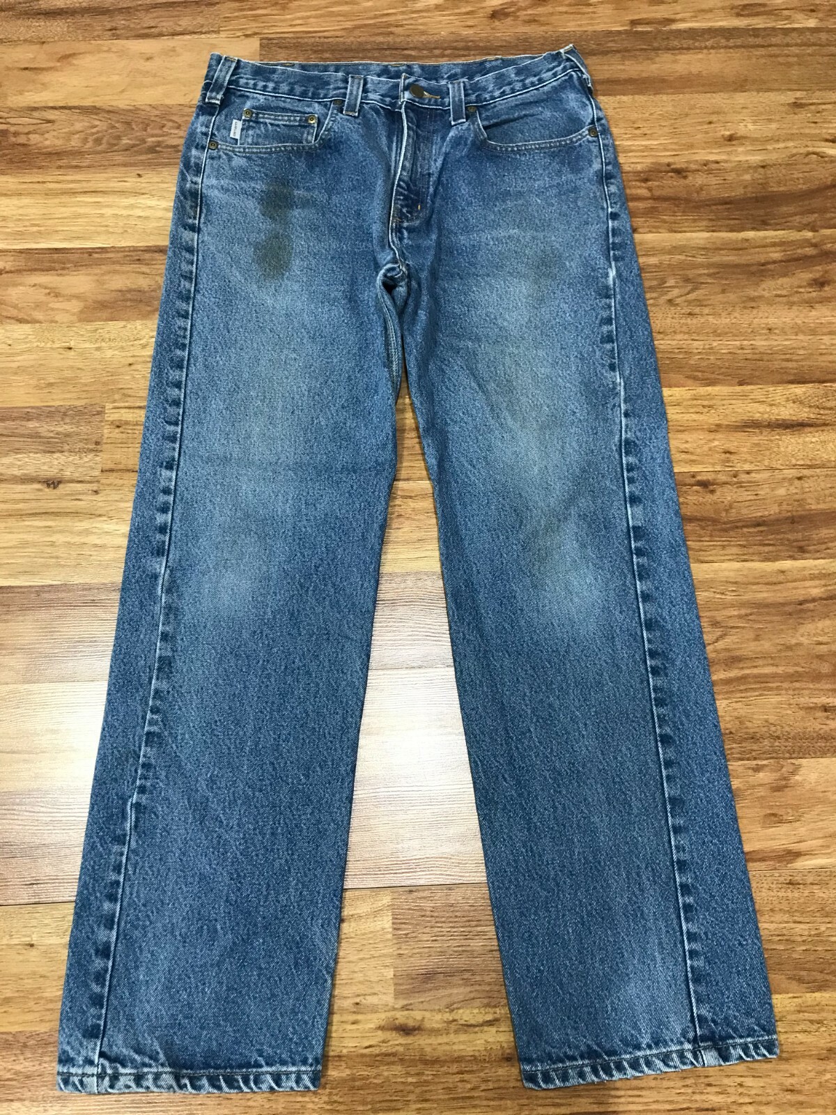 MENS 34 x 32 Carhartt B460 Relaxed Fit Denim Jeans … Gem