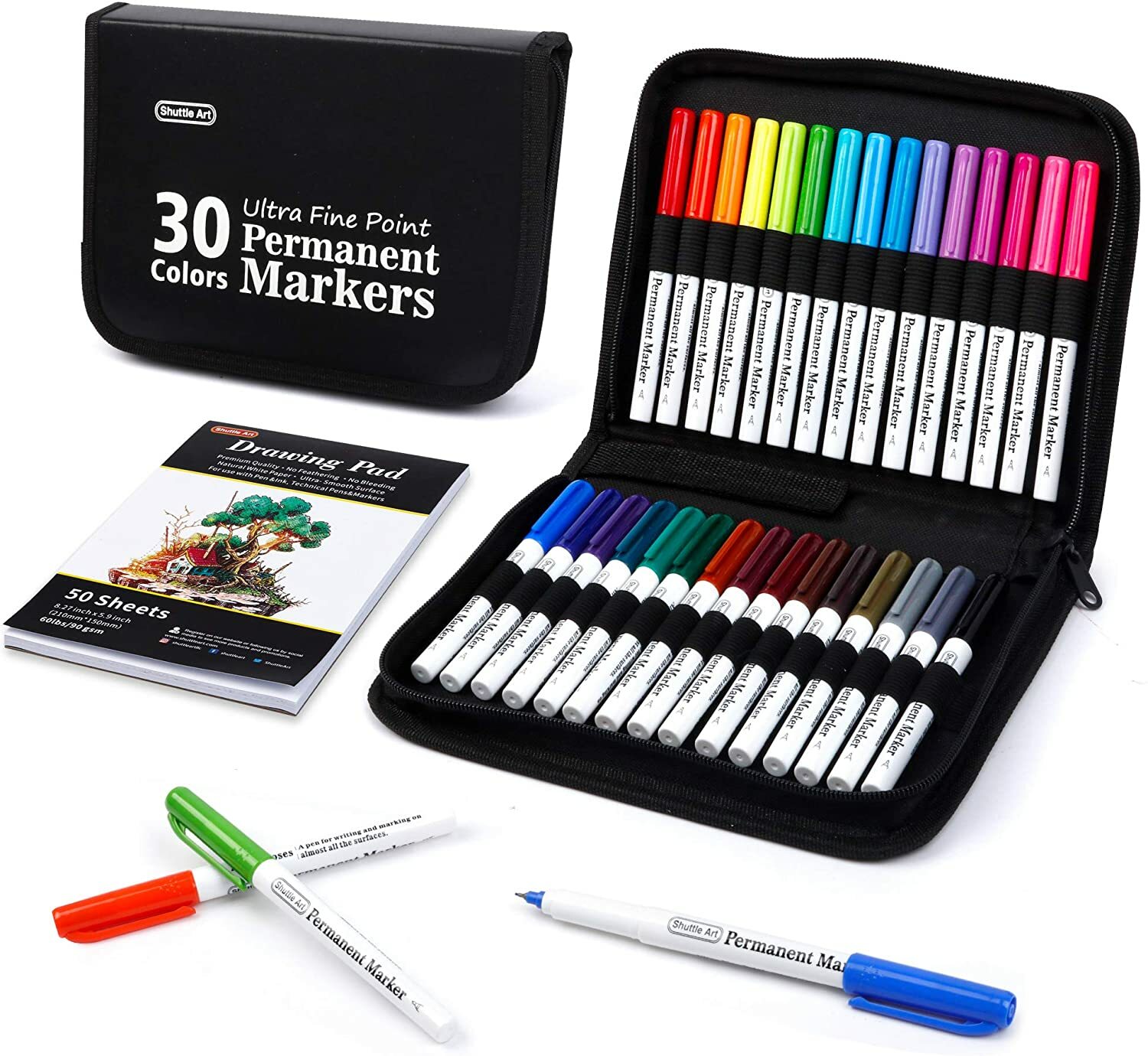 Permanent Markers, 30 Assorted Colors Ultra Fine Point Permanent Marker ...