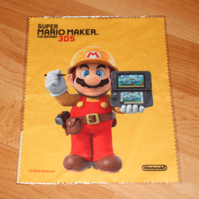 Super Mario Maker Rare Promo Screen Cleaning Cloth Nintendo Europe 3DS Wii U
