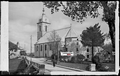 Alte Fotoglasplatte, Schwarzweiß Negativ 9x14 cm, Mouthe Kirche