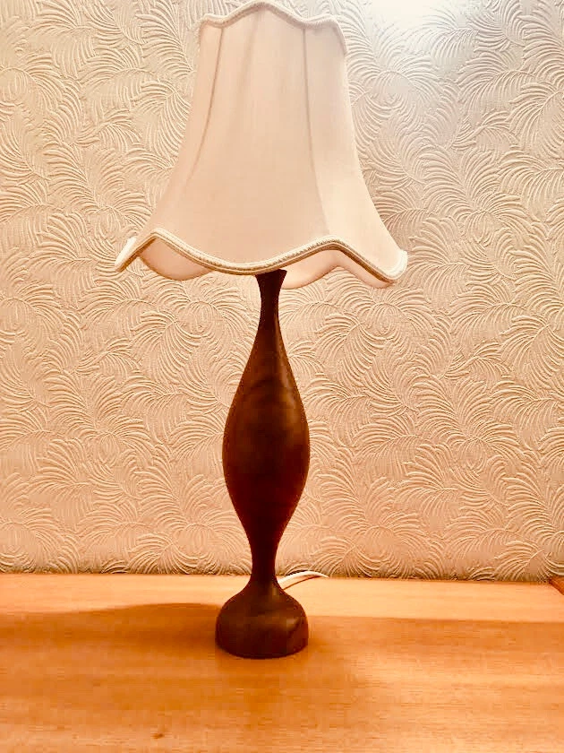 Teak Table Lamp Danish Mid Century Vintage MCM Wooden Home Retro 1970s teak lamp