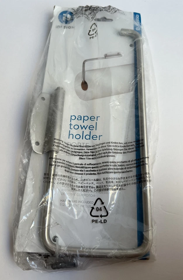 Toallero de papel de acero inoxidable para pared InterDesign • Herrajes incluidos Foto 4 de 4