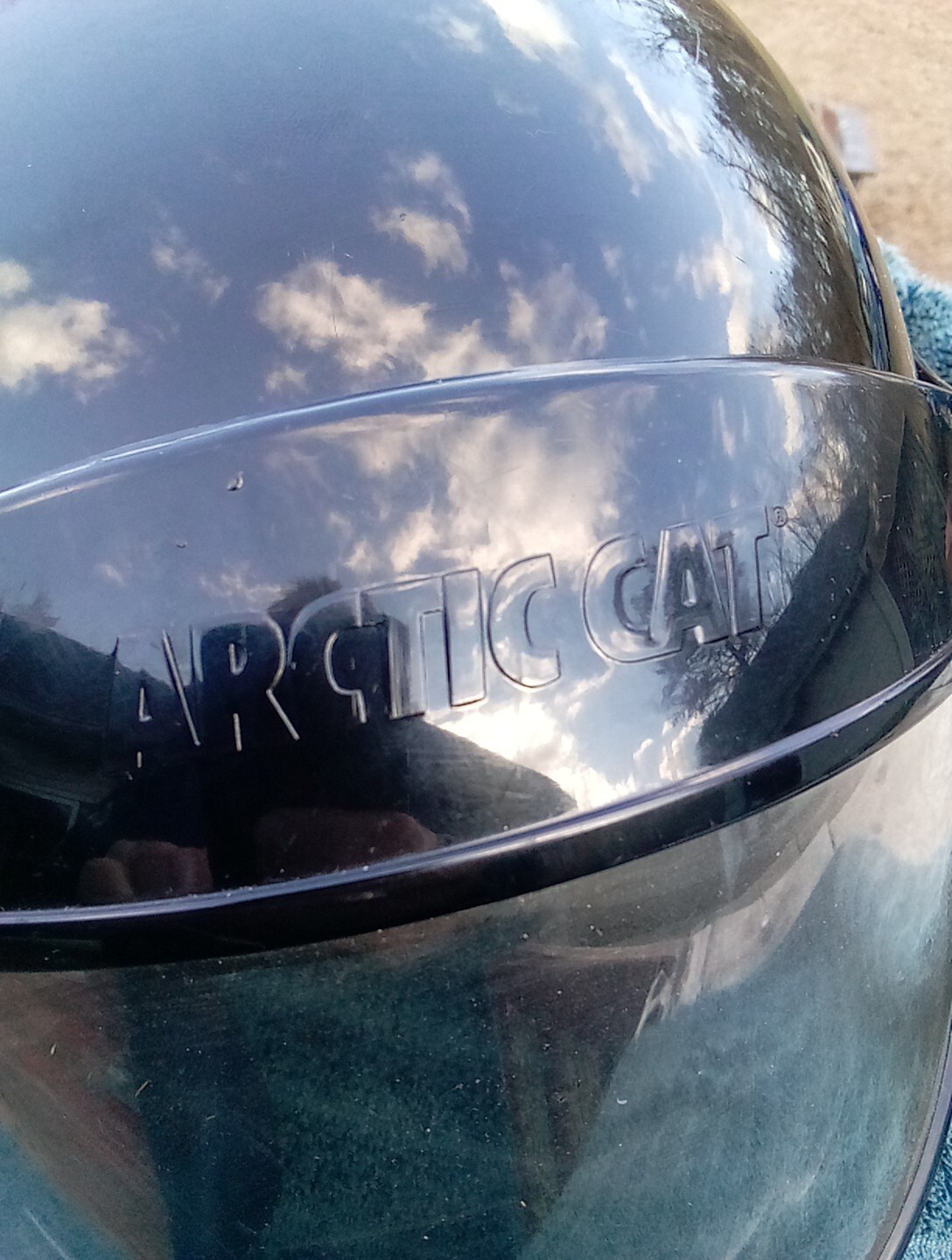 Vintage 1990s Arctic Cat Snowmobile Helmet Black Green Snow Size