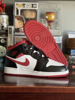 Nike Air Jordan 1 Mid GS Gym Red Black White DJ4695 122 Size 7Y / 8.5W Pre  Owned | eBay