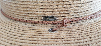 SCALA TAN Paper & Nylon Woven SUN HAT, brown LEATHER HAT  display picture 2