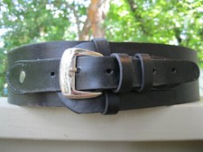 Western Gun Belt - Black - 2 1/2" Wide- Heavy Duty Solid Cowhide Leather
