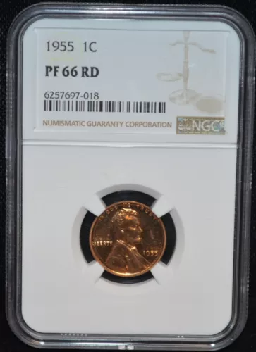 1955 Lincoln Wheat Cent NGC Cert PF 66 RD #24MAR033