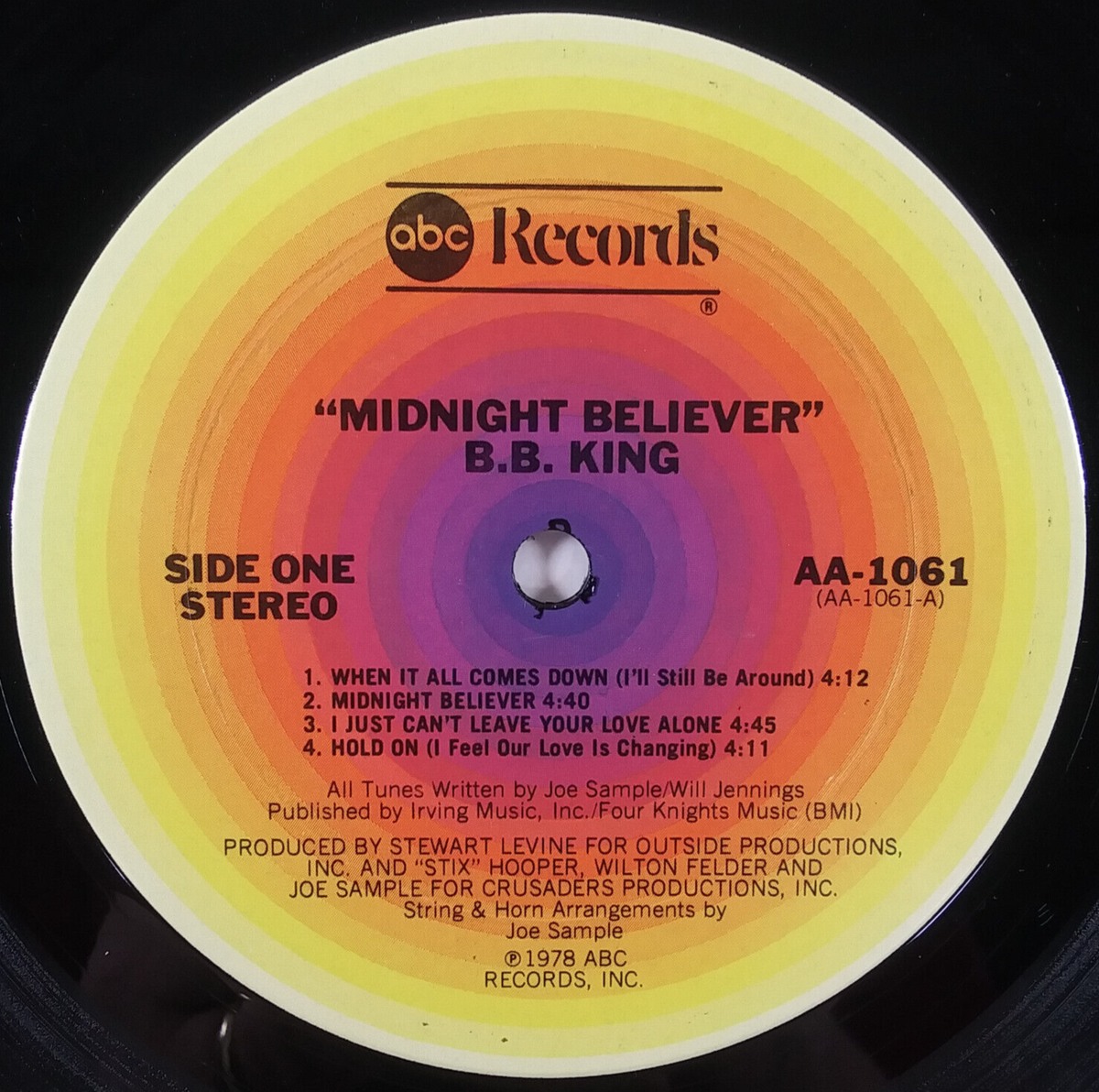 B.B. King Midnight Believer Promo Copy ABC Records AA-1061 Stereo