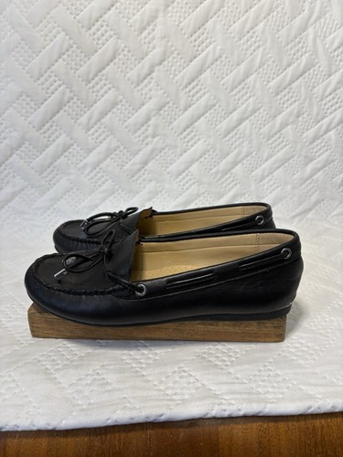 Michael Kors Daisy Driving Moccasin Black Leather Flats Loafers Women’s Size 6M - Picture 6 of 14
