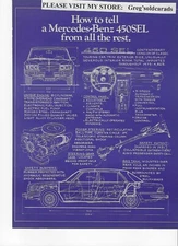 Original 1975 Mercedes Benz  450SEL ( 450  SEL) Sedan two page vintage print ad: