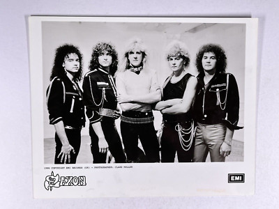 Saxon Band Photo Biff Byford Paul Quinn Original Black And White Promo 1986