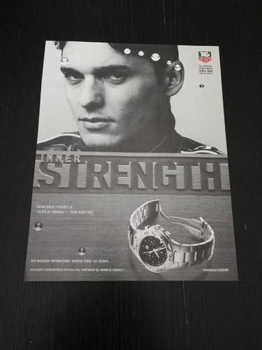 1998 TAG HEUER KIRIUM CRONOGRAFO GIANCARLO FISICHELLA PUBBLICITA VINTAGE AD
