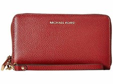 mk adele double zip wallet