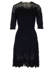 NWT Alexander McQueen Abstract Lace Illusion Midi Dress Size M $3190