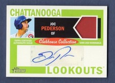 JOC PEDERSON 2013 TOPPS HERITAGE MINORS AUTOGRAPH PATCH AUTO RC # / 10 DODGERS