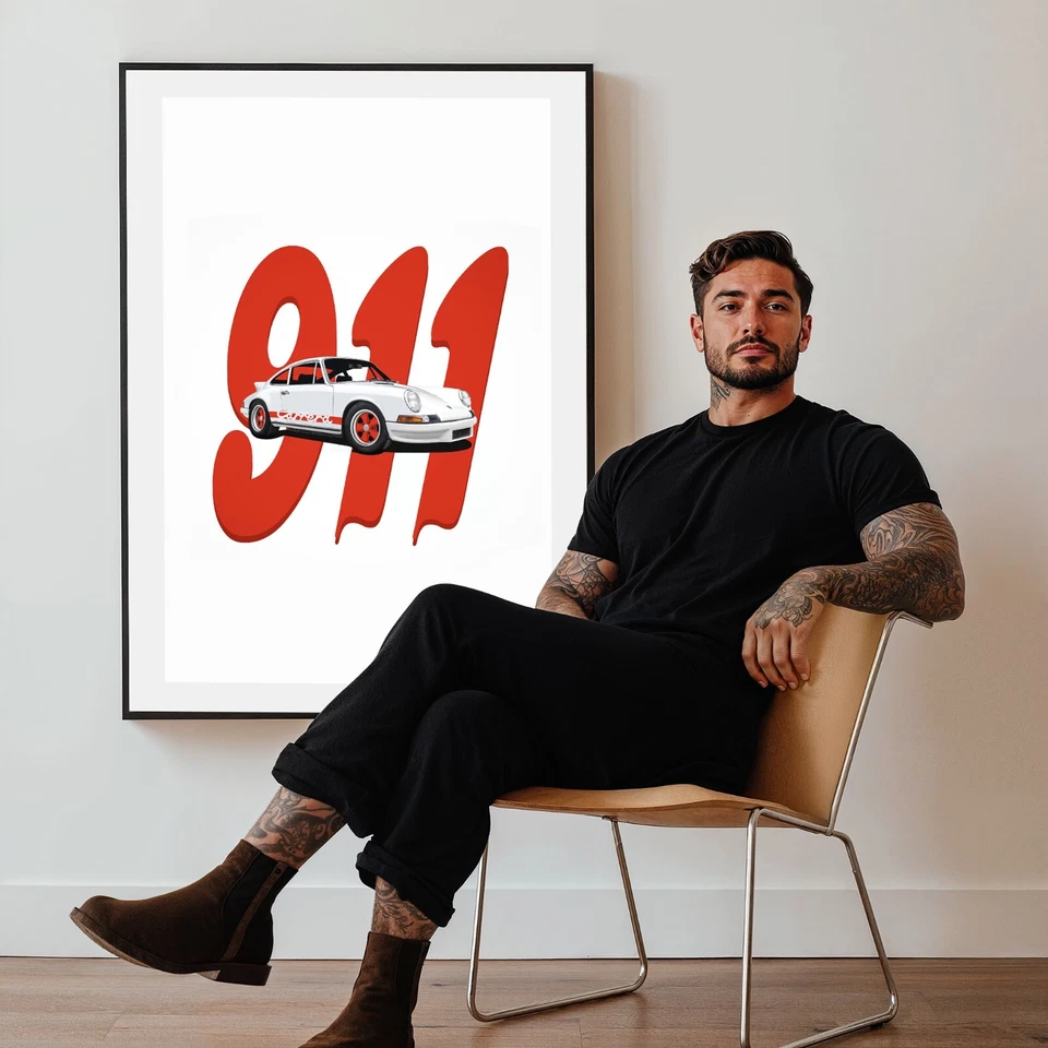 Pop Art Porsche 911 2.7 Carrera RS Guars Rojo - Impresión Digital Foto 2 de 4
