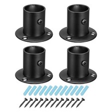 1'' Dia Stainless Steel Pole Sockets Rod Holder Bracket Support with Screw, 4Pcs