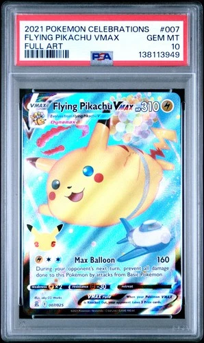 2021 Pokemon Celebrations #007 Flying Pikachu Vmax PSA10