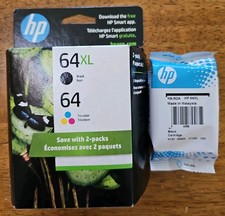 2 - HP 64XL Black And 1- 64 Tricolor Original Genuine Ink Cartridges New Sealed