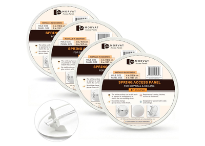 #ad Morvat 5x5quot; Round Spring Access Panel 4 Pack White ABS Wall Cover $15.99