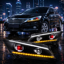 Headlights For 2008-2012 Honda Accord 4dr Sedan Led Evil Eye Sequential Pair