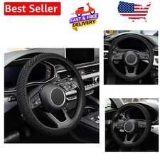 Microfiber Steering Wheel Cover - Comfort in All Seasons, 15 Inch Universal Fit