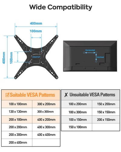 MOUNTUP Ceiling TV Mount for Most 24''- 65'' TVs, Hanging TV Ceiling Mount fo... - Picture 5 of 9
