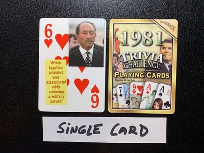 swap playing card    ANWAR SADAT     1981 Trivia Challenge   SINGLE CARD