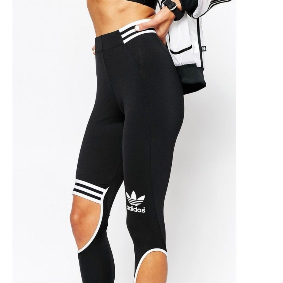 Rare Adidas Originals RITA ORA Trapeze Cutout LEGGINGS Running Pants M Yoga
