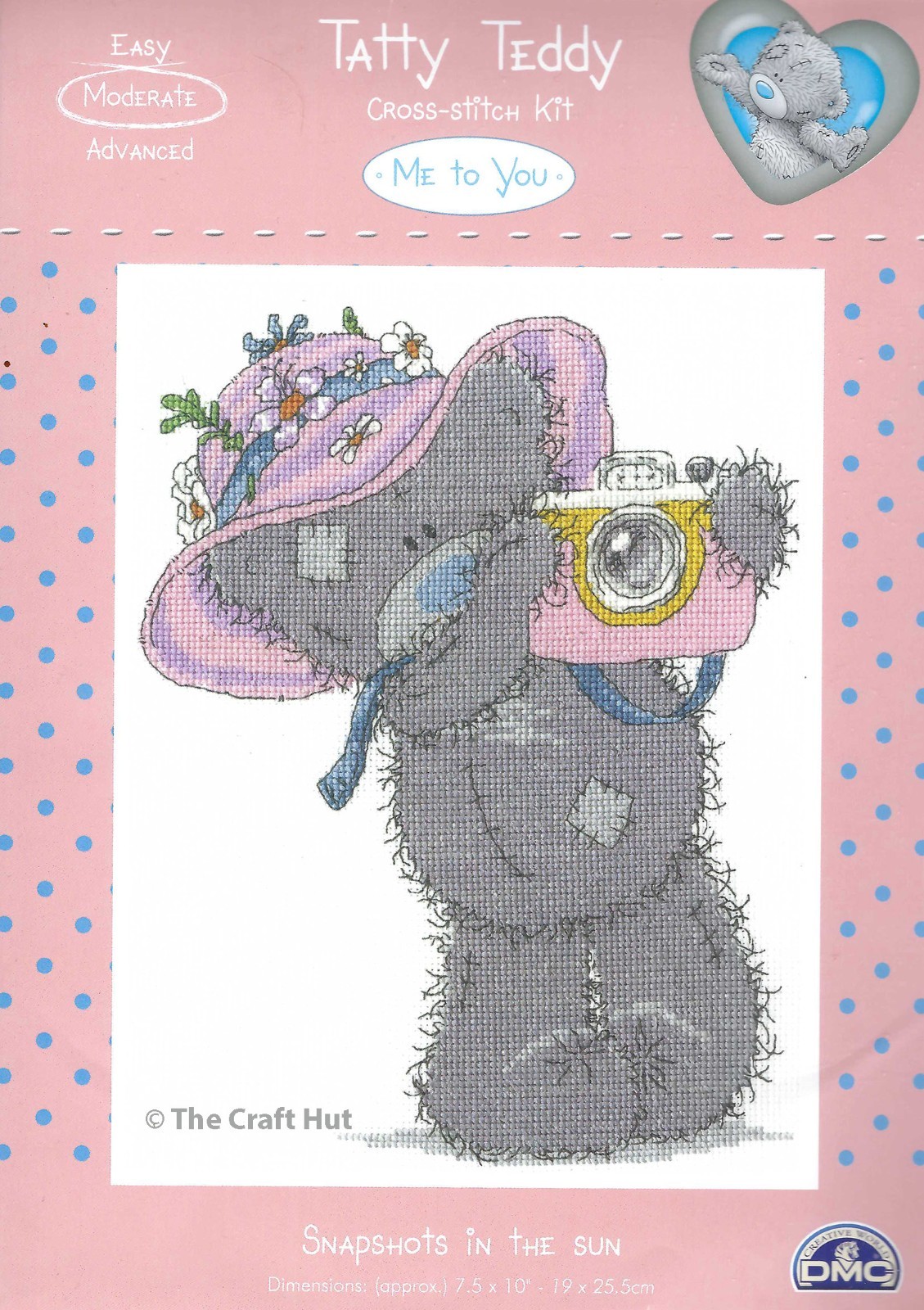 DMC Counted Cross Stitch Kit Tatty Teddy Me to You Snapshots in the Sun New