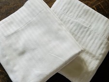 3PC FRETTE WHITE SHADOW STRIPE 100 COTTON TWIN DUVET COVER PILLOWCASE PAIR SET