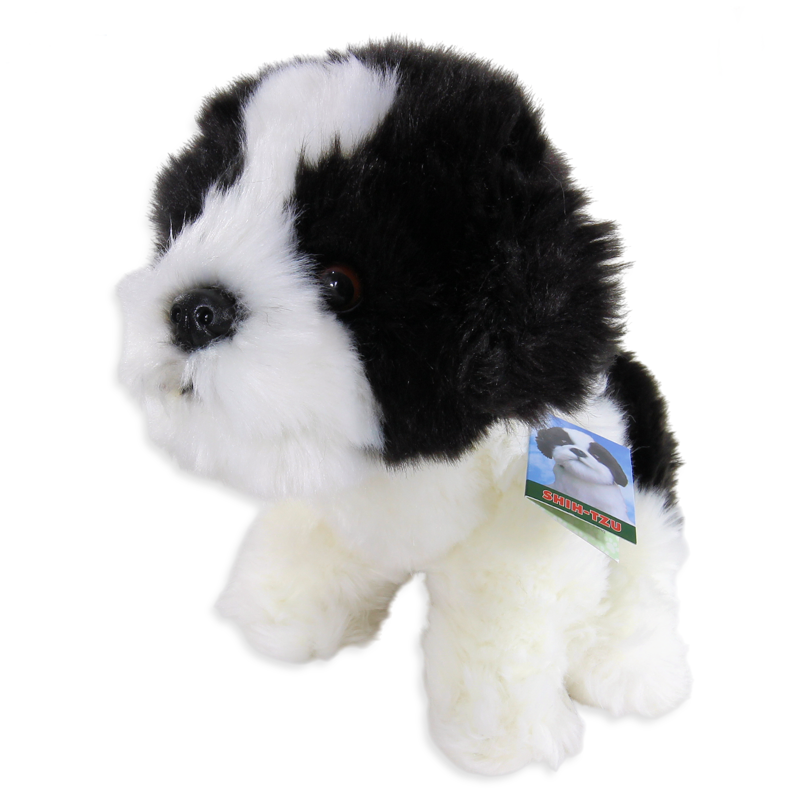 B/W Shih Tzu Plush Soft Toy Dog Teddy Faithful Friends 25cmH Puppy Lovers Gift
