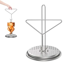 AJinTeby Turkey Fryer Accessories Vertical Chicken Roaster with Poultry Hange...