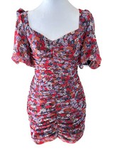 Zara Ruched Floral Mini Dress Sz Small