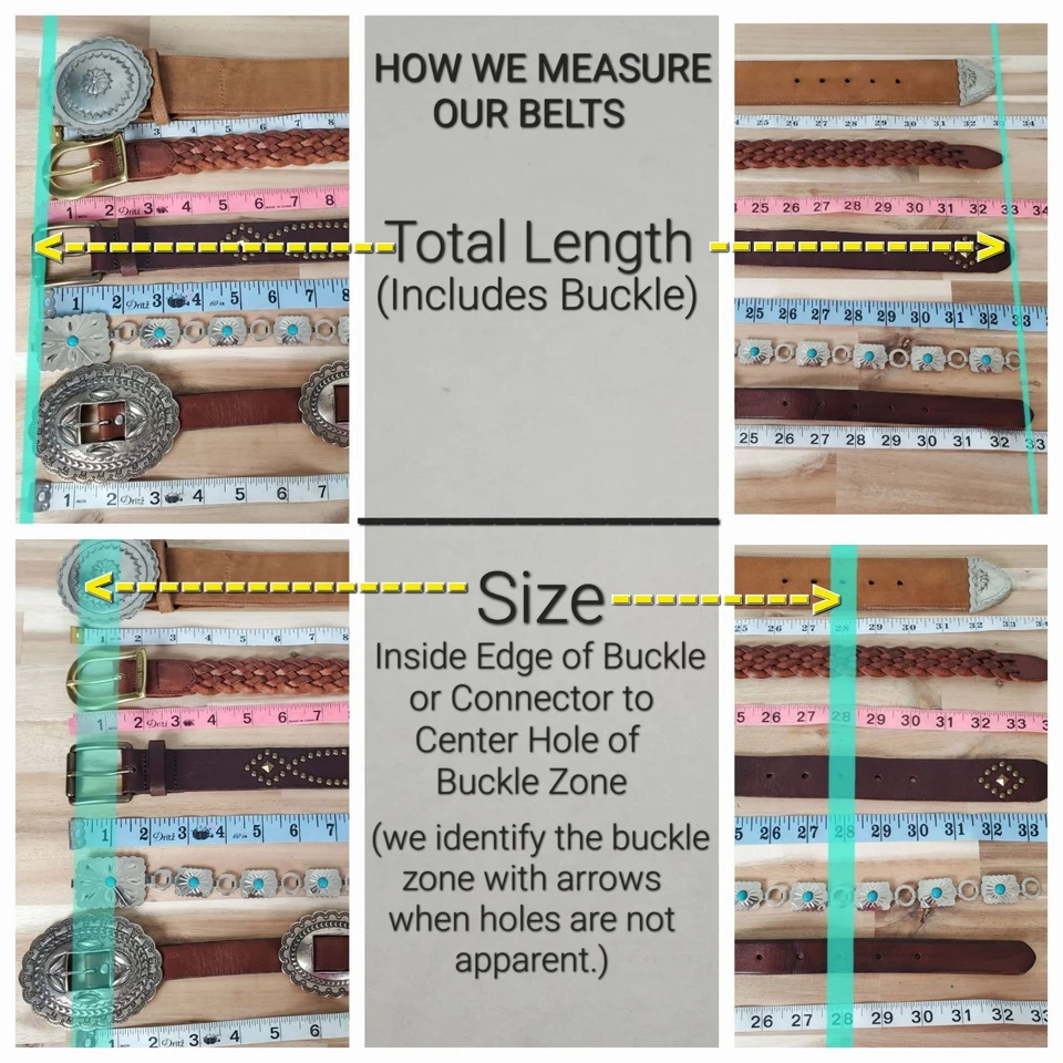 POLO RALPH LAUREN Talla 32 30-34" Latón Dorado Hebilla Concho Cuero Marrón Logo RL  Foto 3 de 4