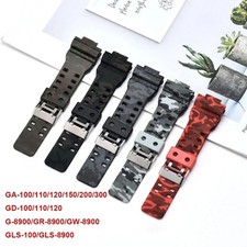 16mm Camouflage Rubber Resin Watch Strap for Casio G-Shock GA-100/110/120 GD-100