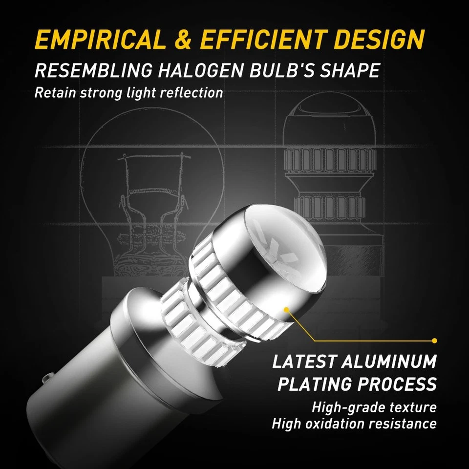 AUXITO 1157 2357 Red LED Super Bright Brake Tail Stop Light Parking Bulbs Lamp - Image 3 of 4