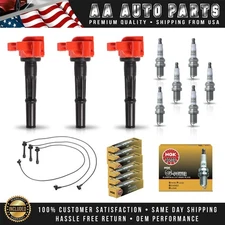 3 Ignition Coil + Wireset + 6 NGK Platinum Spark Plug for Toyota Tacoma 4Runner